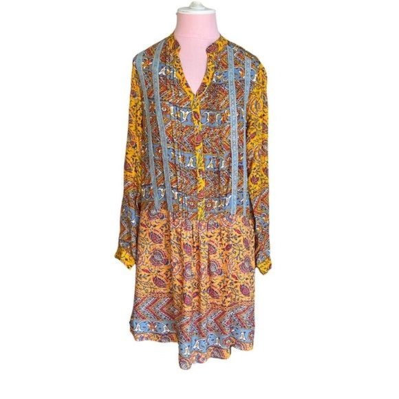 Anthropologie Tiny Ismelda Tunic Dress Yellow Multi Size Small NWT - Picture 4 of 12